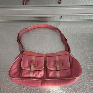 Pink Leather Shoulder Bag
